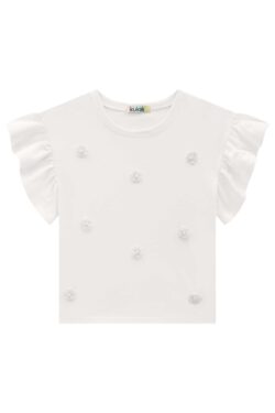 Blusa blanca flower  para niña