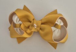 Lazo amarillo mostaza con beige